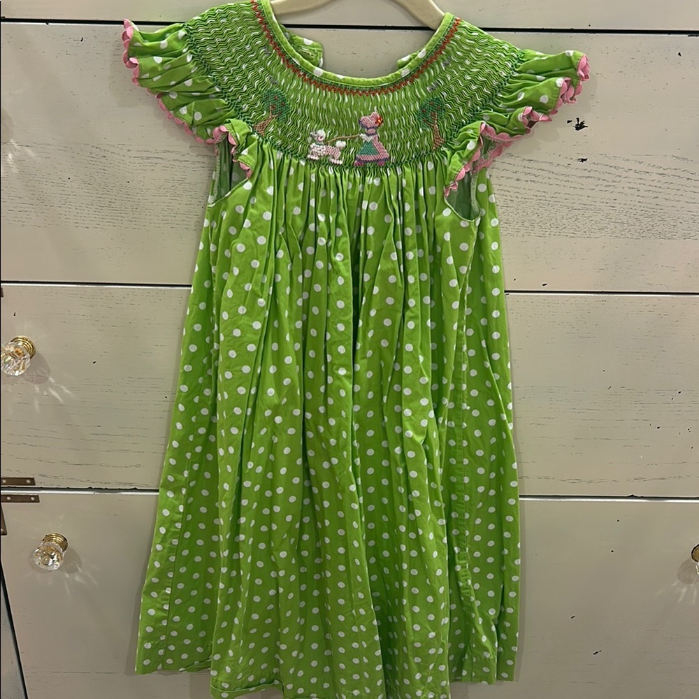 Mom & Me Green Polka Dot Dress